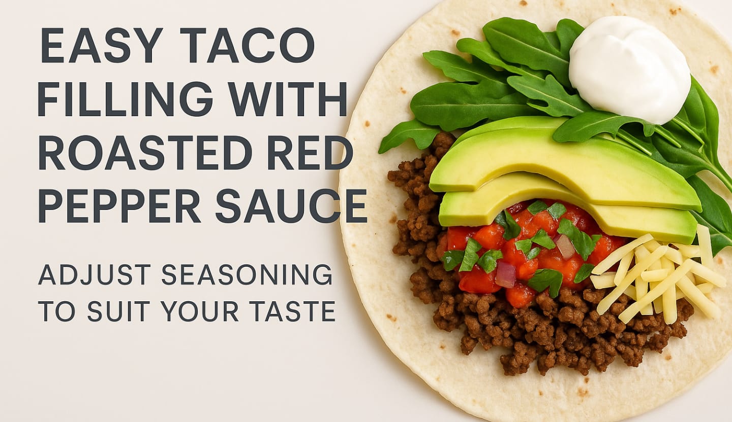 Easy Taco Filling with Roasted Red Pepper Sauce